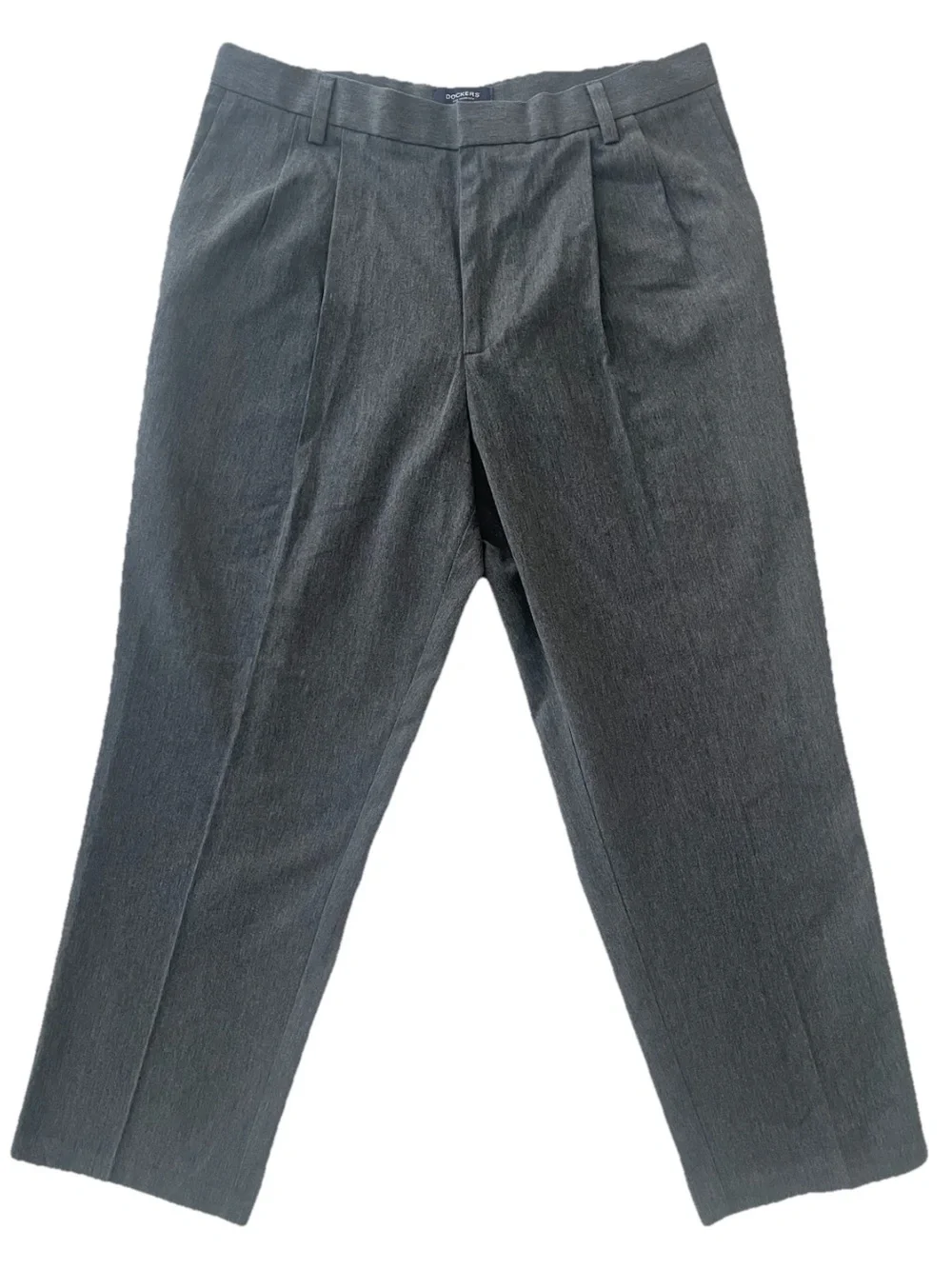 Dockers Mens Pleated Front Classic Fit Pants 38x29 Grey Grandpacore Preppy